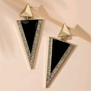 Double Triangle Drop Earrings